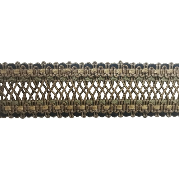 Pompeii Collection - 1" width BRAID (25 Yard Roll) - BR-7095-02/16 Black and Sable