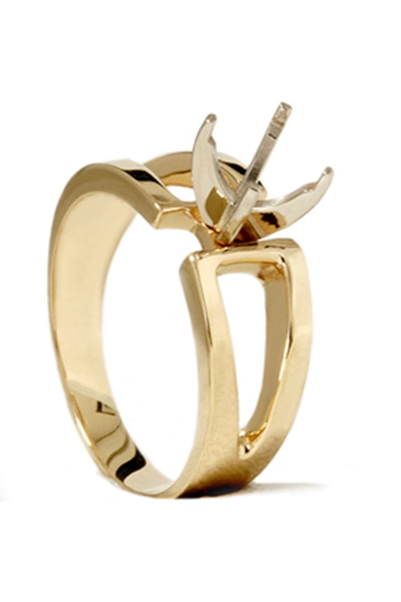 Pompeii Contemporary Solitaire Engagement 14K Gold Ring Setting (,)