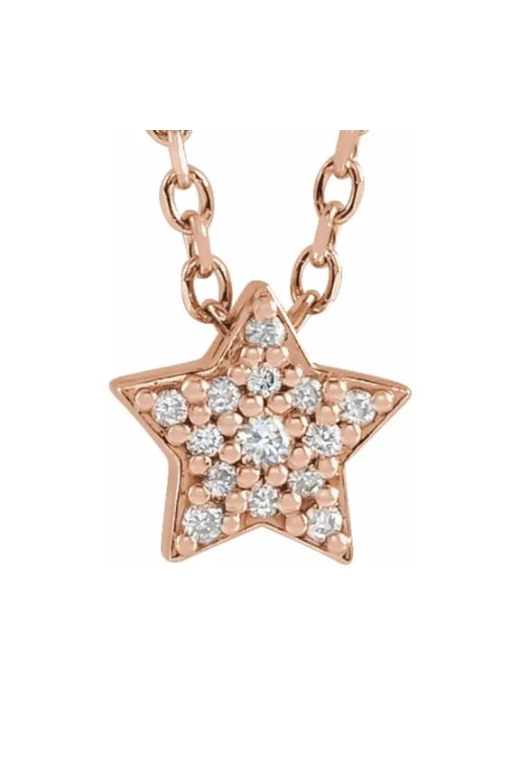 Dainty Diamond Star Pendant in 14k White, Yellow, or Rose Gold Necklace