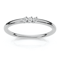 Pompeii Delicate Diamond 3-Stone Minimalist Anniversary Wedding Ring 14k Gold Lab Grown