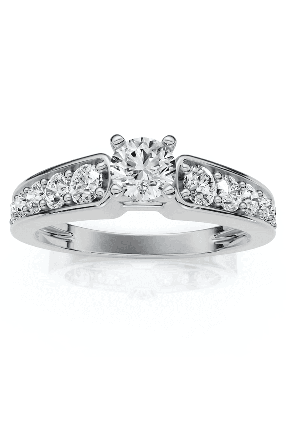 Pompeii Diamond Engagement Ring 1 ct14K White Gold Solitaire Channel Set (H-I,I1-I2)