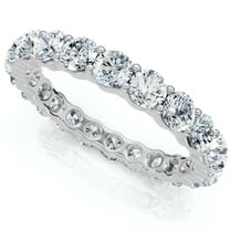 Pompeii Diamond Eternity Ring 2 Carat Womens Stackable Wedding Band 14K White Gold