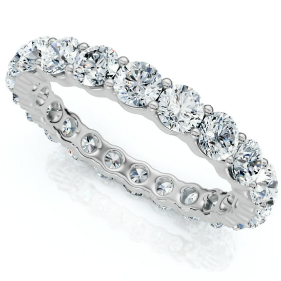Pompeii Diamond Eternity Ring 2 Carat Womens Stackable Wedding Band 14K White Gold