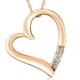 thumbnail image 1 of Pompeii Diamond Heart Pendant Necklace 18" 3-Stone 10K Rose Gold (G/H,I2), 1 of 4