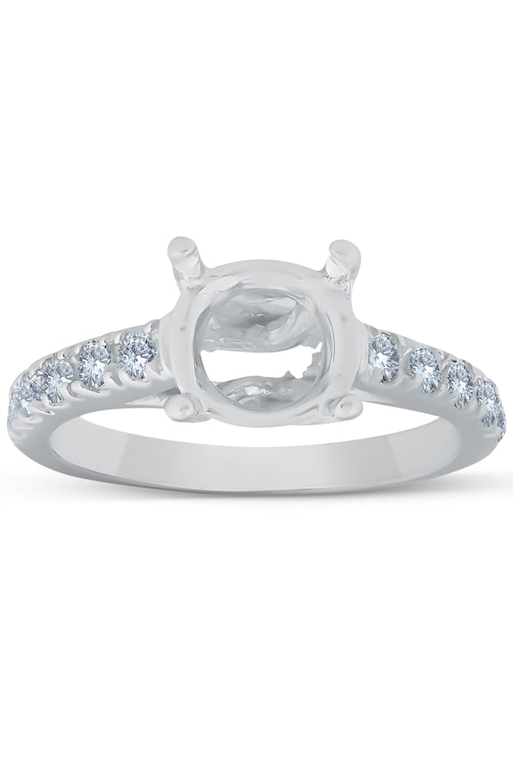 Pompeii Diamond Semi Mount 14k White Gold Engagement Setting (G/H,I2)