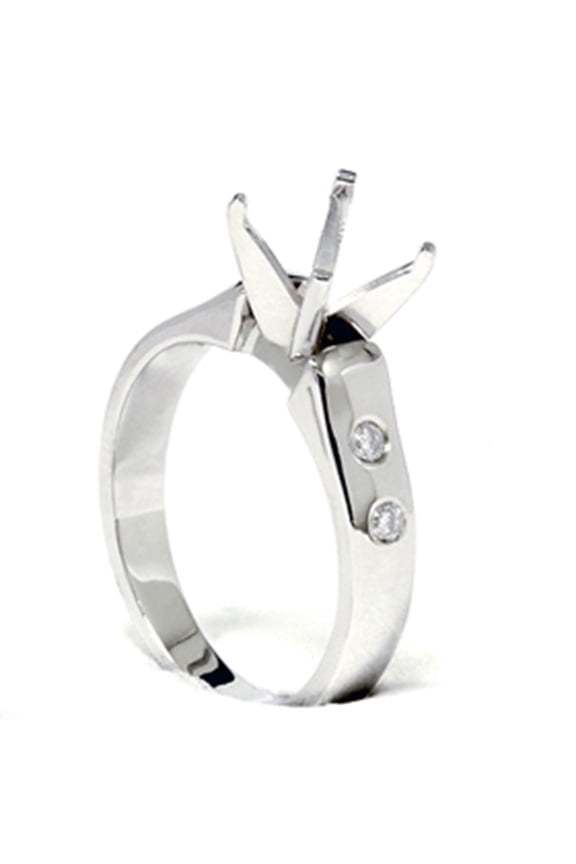 Pompeii Diamond Semi Mount Cathedral Engagement Ring 14K Setting (G,SI)