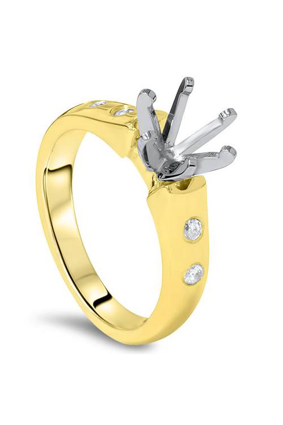 Pompeii Diamond Semi Mount Cathedral Engagement Ring 14K Setting (H,I1)