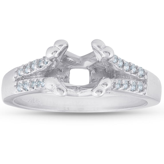 Pompeii Diamond Semi Mount Ring Split Shank Setting 14K Gold (G/H,I2)