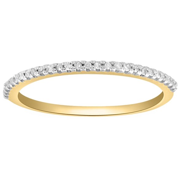 Pompeii Diamond Wedding Ring Yellow Gold Stackable Anniversary Band (I/J,I2-I3)