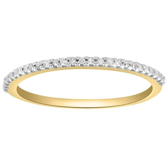 Pompeii Diamond Wedding Ring Yellow Gold Stackable Anniversary Band (I/J,I2-I3)