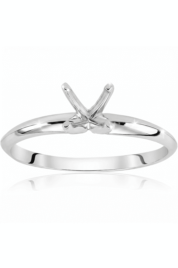 Pompeii Engagement Ring Setting Four Prong Solitaire14K White Gold (,)