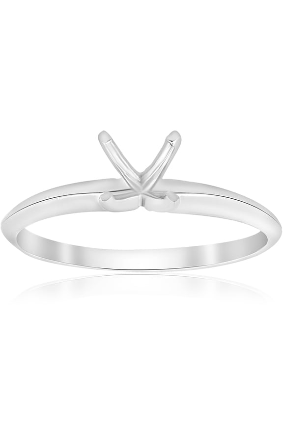 Pompeii Engagement Ring Setting Four Prong Solitaire14K White Gold (,)
