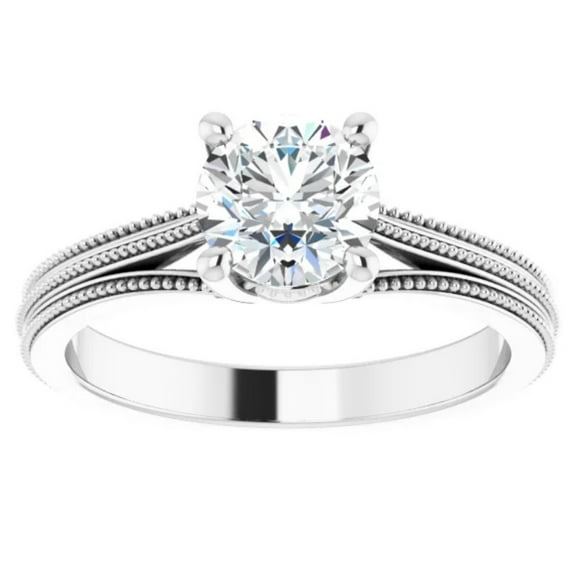 Pompeii F/VS 1 Ct Round Diamond Engagement Ring 14k White Gold Accent (F,VS)