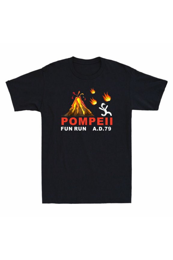 Pompeii Fun Run T-Shirt Funny Men's Gift Short Sleeve Cotton T-Shirt