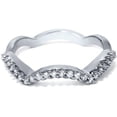 thumbnail image 1 of Pompeii G/VS 1/2ct Curved Diamond Wedding Ring Guard Band Enhancer 14K White Gold SZ 7, 1 of 2