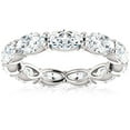 thumbnail image 1 of Pompeii G/VS 4 Ct Oval Moissanite Eternity Ring 14k White Gold (((G-H)),VS1-VS2), 1 of 3