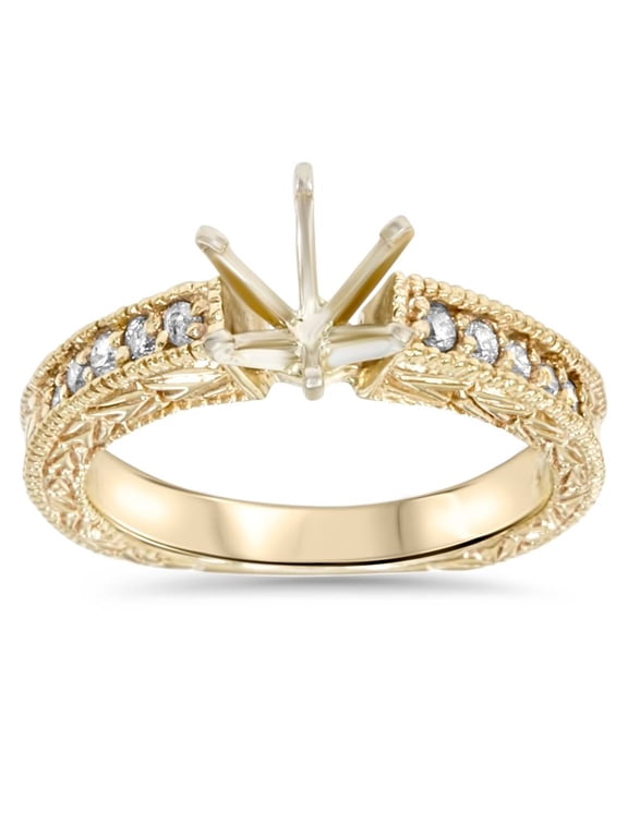 Pompeii Gold 1/4ct Diamond Engagement Semi Mount Ring Setting (G/H,I1)