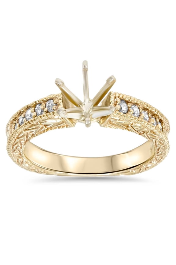 Pompeii Gold 1/4ct Diamond Engagement Semi Mount Ring Setting (G/H,I1)