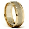 thumbnail image 1 of Pompeii Gold 8mm Hammered Two Tone Comfort Fit Wedding Band New (,), 1 of 3