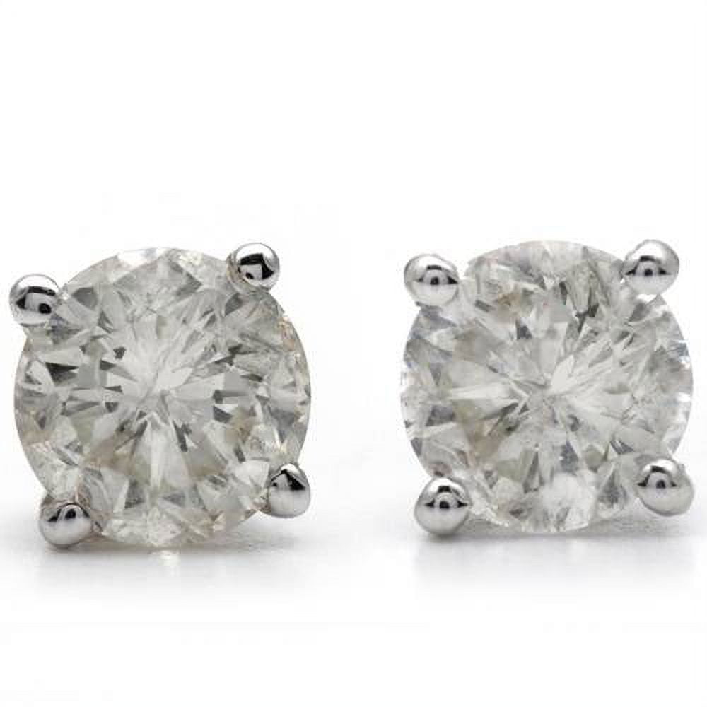 POMPEII3 Pompeii HUGE 4 7/8ct Round Brilliant Cut GIGANTIC Diamond Studs Womens White Gold Earring
