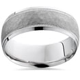 thumbnail image 1 of Pompeii Hammered 10k White Gold 8mm Wedding Mens Band (,), 1 of 5
