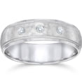 thumbnail image 1 of Pompeii Hammered Diamond 6mm Wedding Band 10K White Gold (G/H,SI2-I1), 1 of 6