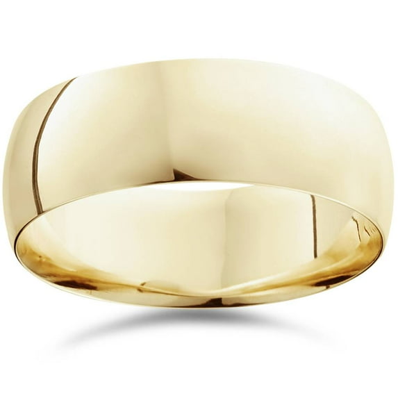 Pompeii High Polished Mens Wedding Band 14K Yellow Gold (,)