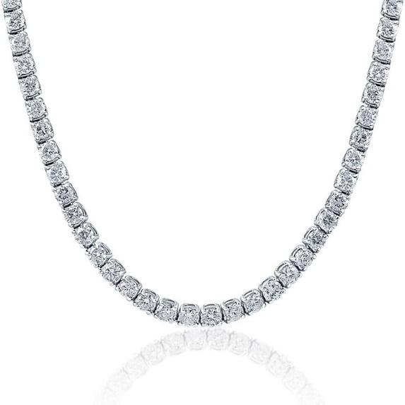 Pompeii Huge 23 Ct Diamond Tennis Necklace 14K White Gold 18" (J-K,I1-2)
