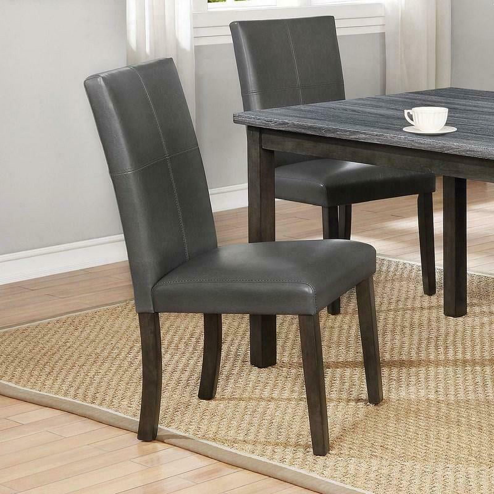 Pompeii Leatherette Upholstered Side Dining Chair Grey Set of - Main Image