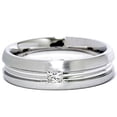 thumbnail image 1 of Pompeii Men's 14K White Gold Princess Diamond Wedding Band Ring (F/G,VS), 1 of 3