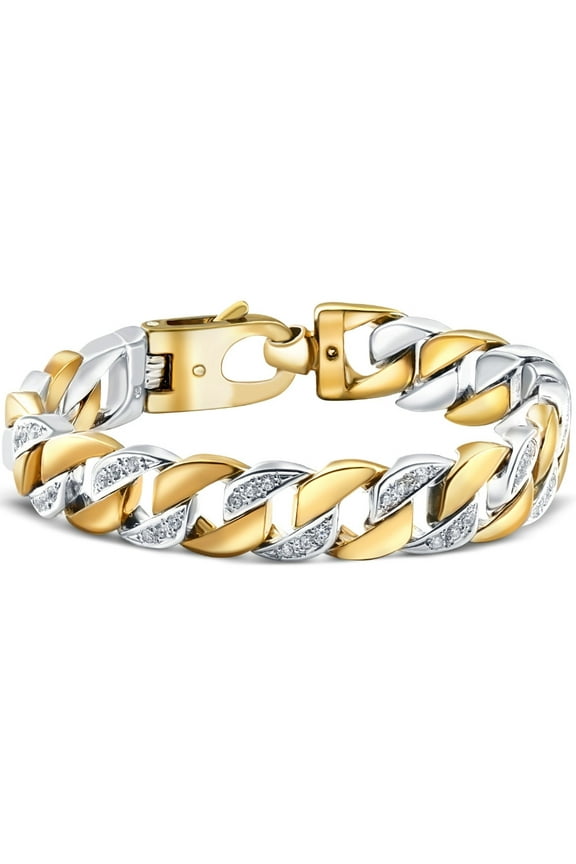 Pompeii Men's 14k Gold (101gram) or Platinum (163gram) 13mm Diamond Bracelet 8.75"