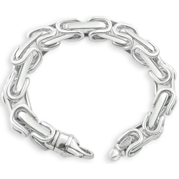 Pompeii Men's 14k Gold (140gram) or Platinum (263gram) 10.5mm Link Byzantine Bracelet 9"