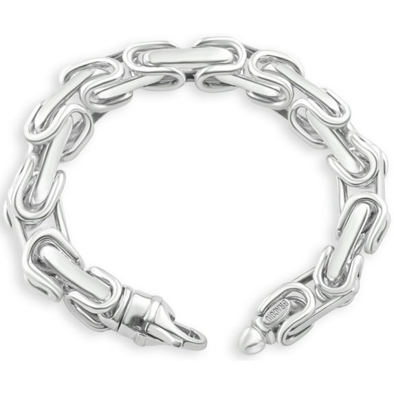 Pompeii Men's 14k Gold (140gram) or Platinum (263gram) 10.5mm Link Byzantine Bracelet 9"
