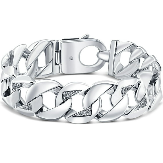 Pompeii Men's 14k Gold (147gram) or Platinum (276gram) 20mm Diamond Bracelet 9"