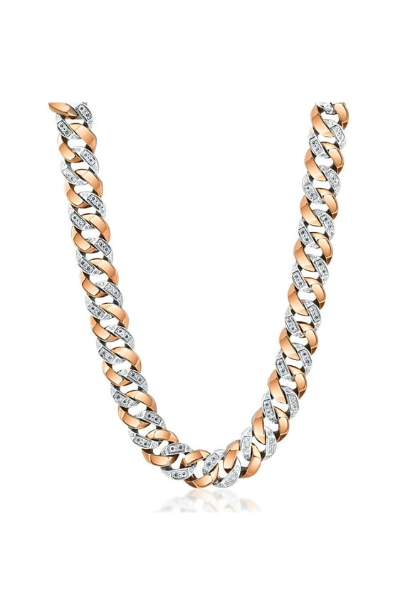 Pompeii Men's 14k Gold (245gram) or Platinum (460gram) 15mm Diamond Chain Necklace 20"