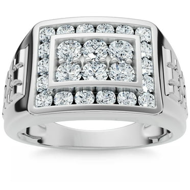 Pompeii Men's 1Ct Diamond Nugget Ring 10k Gold Lab Grown (F/G,VS1-VS2)
