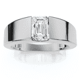 thumbnail image 1 of Pompeii Men's 1Ct Emerald Cut Diamond Wedding Anniversary Ring 14k Gold or Platinum, 1 of 4