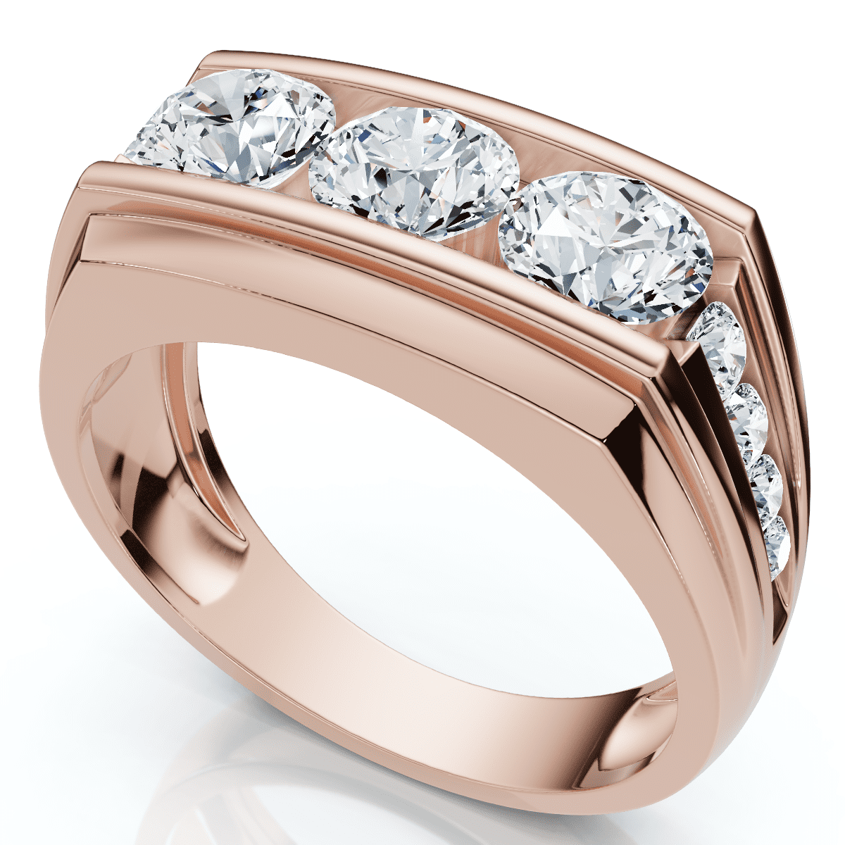 Pompeii Men's 2Ct Diamond Accented Wedding Anniversary Ring 14k Gold ...