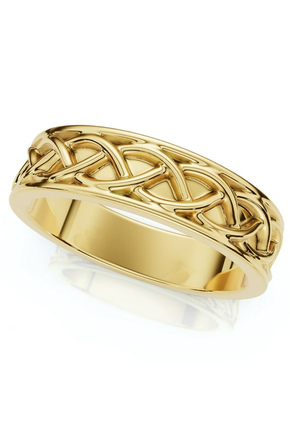 Pompeii Men's 6mm Solid 14k Gold Wedding Band Braided Anniversary Ring (,)