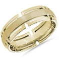 thumbnail image 1 of Pompeii Men's 7mm Modern Link Edge Wedding Ring in White, Yellow, or Rose Gold (,), 1 of 3
