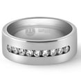 thumbnail image 1 of Pompeii3 Men's Brushed Titanium 8mm Ring Moissanite Wedding Band, 1 of 5
