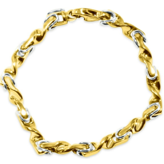 Pompeii Men's Byzantine Twisted Link 14k Gold (38gram) or Platinum (61gram) 6mm Bracelet