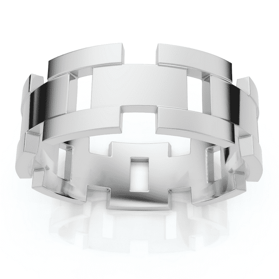 Pompeii Men's Calvin 8mm Interlocked Wedding Band 10k Gold Band (,)