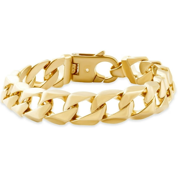 Pompeii Men's Curb Link 14k Gold (78gram) or Platinum (126gram) 14mm Bracelet 9" (,)