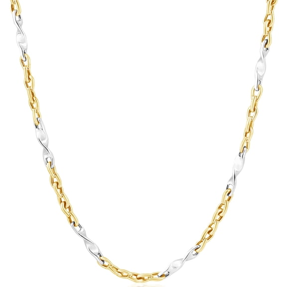 Pompeii Men's Designer Figaro 14k Gold (28gram) or Platinum (52gram) 4mm Link Chain