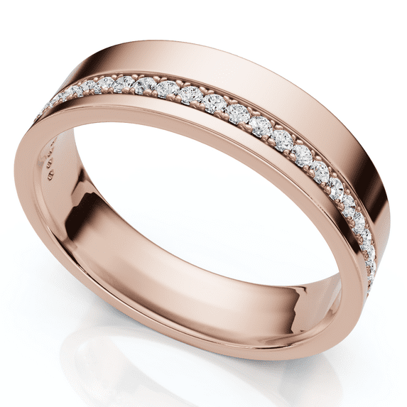 Pompeii Men's Diamond Wedding Ring High Polished 14k Gold or Platinum Lab Grown