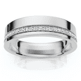 thumbnail image 1 of Pompeii Men's Diamond Wedding Ring High Polished 14k Gold or Platinum Lab Grown, 1 of 7