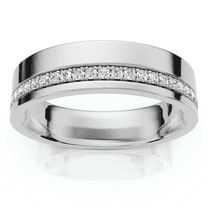 Pompeii Men's Diamond Wedding Ring High Polished 14k Gold or Platinum Lab Grown