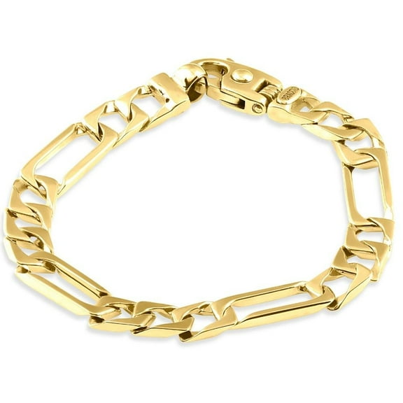 Pompeii Men's Figaro 14k Gold (31gram) or Platinum (51gram) 9mm Link Bracelet 8.25" (,)