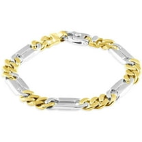 Pompeii Men's Figaro 14k Gold (44gram) or Platinum (71gram) 9mm Link Bracelet 8.25" (,)